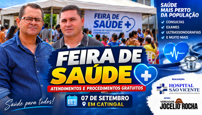 Feira de Saúde leva atendimento e procedimentos gratuitos à população de Catingal
